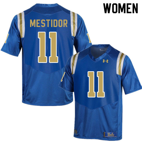 Women #11 Kenny Mestidor UCLA Bruins College Football Jerseys Sale-Blue